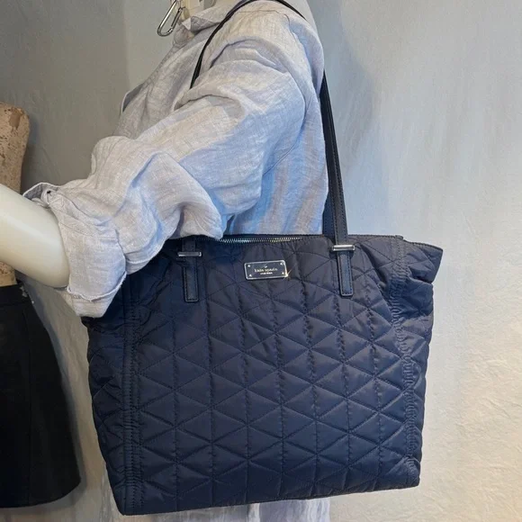 kate spade Navy Quilted Tote - Picture 4 of 14